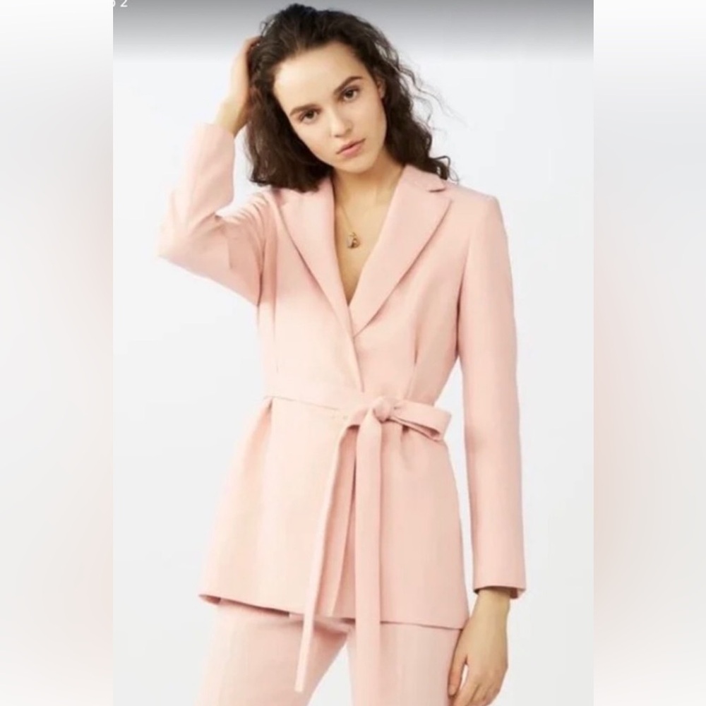 Maje Vasile Rose Tie Front blazer